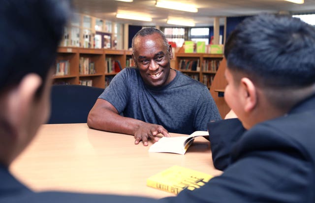 Alex Wheatle at a BookTrust event