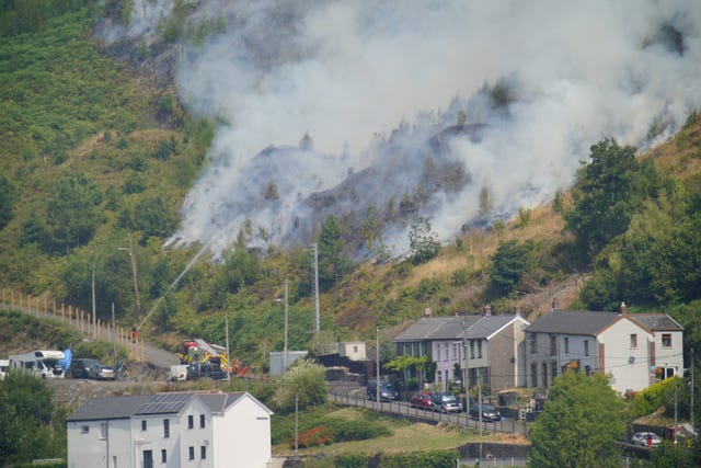 Fire crews tackling a wildfire