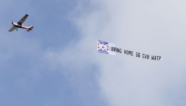 A plane with a banner of support for Rangers flies over Ibrox - but Celtic took a big step towards the title by winning the Old Firm derby 2-1
