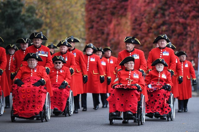 Veterans form up on Horse Guards Parade