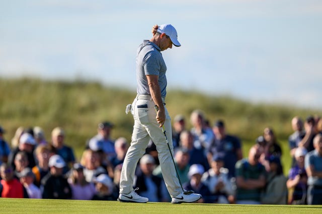 Rory McIlroy looks dejected