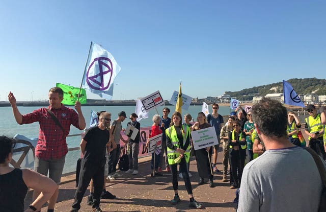 Extinction Rebellion protest at Dover