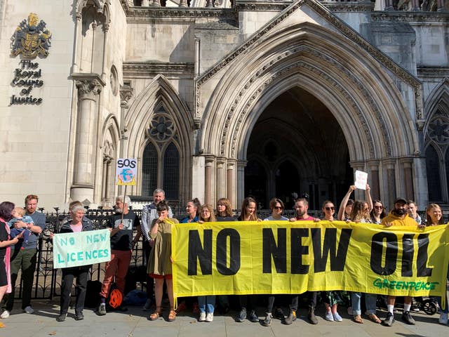 Protestors outside the Royal Courts of Justice in London earlier this month 