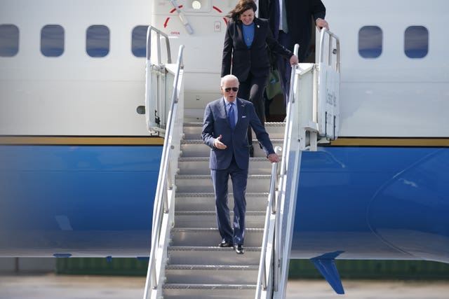 US President Joe Biden arrives at Ireland West Airport in Co Mayo