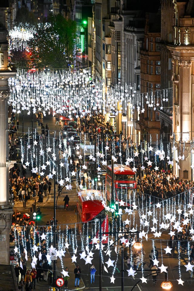 Oxford Street eco Christmas lights switched on for limited hours to cut  energy use