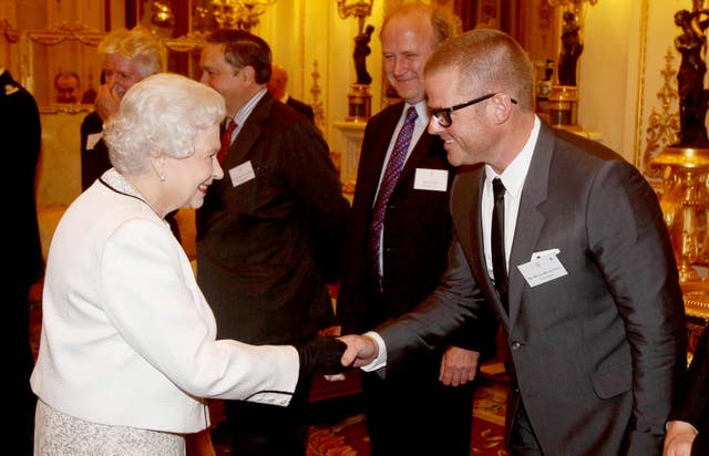 Heston Blumenthal meeting the Queen at a Buckingham Palace reception in 2012