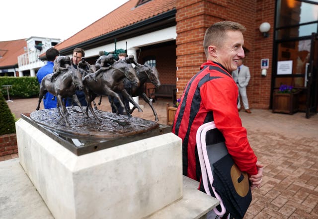 Tom Marquand at Newmarket before an unfortunate incident put him on the sidelines