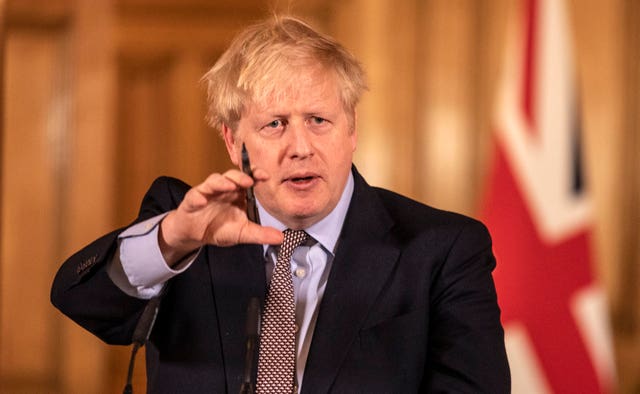 Prime Minister Boris Johnson speaking at a media briefing in Downing Street, London, on coronavirus (Covid-19) after he had taken part in the Government's Cobra meeting