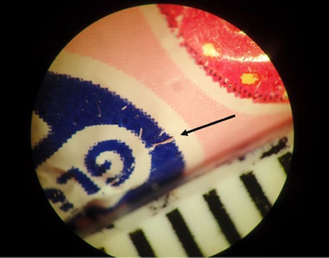  A close-up image of one of the sweets showing where an incision mark has been made