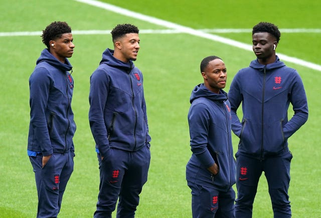 Marcus Rashford, Jadon Sancho, Raheem Sterling, and Bukayo Saka