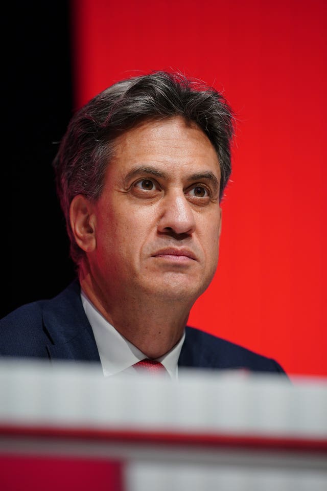 A close-up of Energy Secretary Ed Miliband