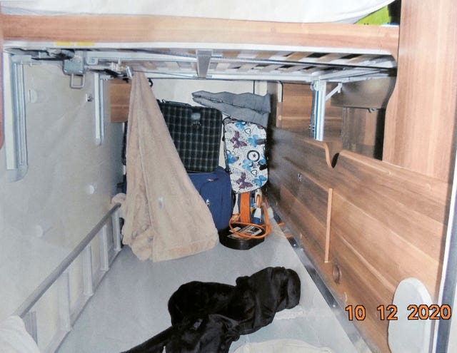 The inside of the motorhome used to smuggle the migrants