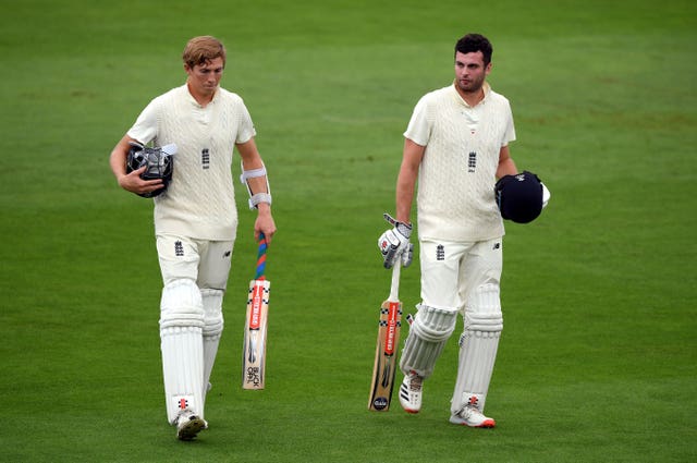 Zak Crawley (left) and Dom Sibley (right) made one half-century each.