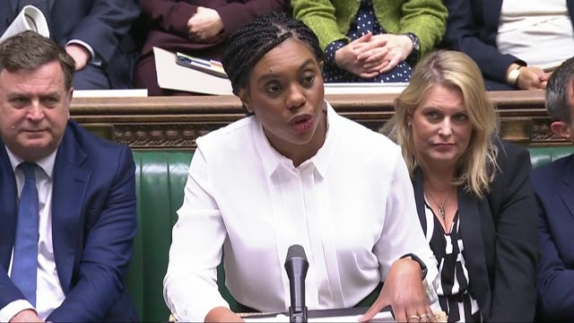 Kemi Badenoch speaking during Prime Minister’s Questions