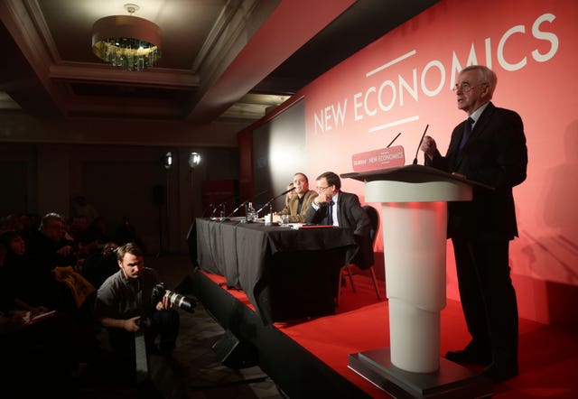 Shadow chancellor John McDonnell (Yui Mok/PA)