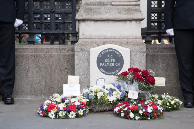 A memorial in memory of Pc Keith Palmer