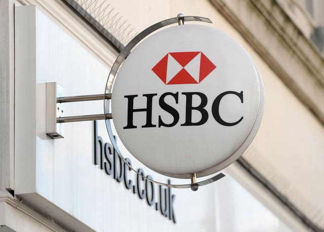 HSBC logo outside a branch (Joe Giddens/PA)