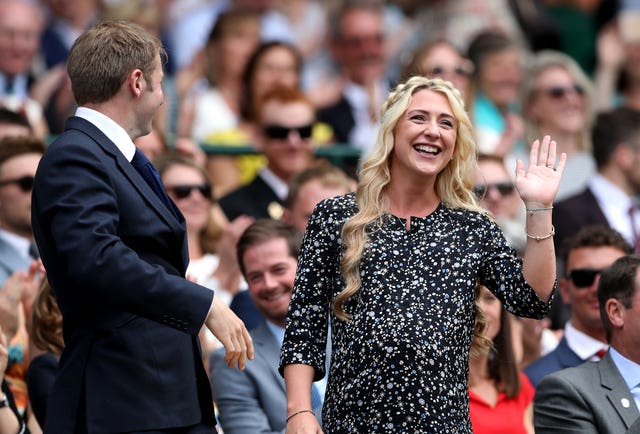 Laura Kenny attends Wimbledon last summer with husband Jason
