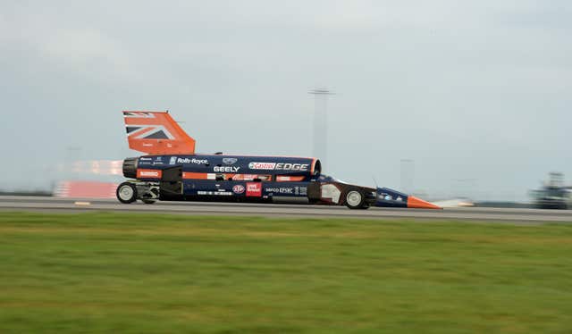 The Bloodhound 1,000mph supersonic racing car during a previous run in 2017