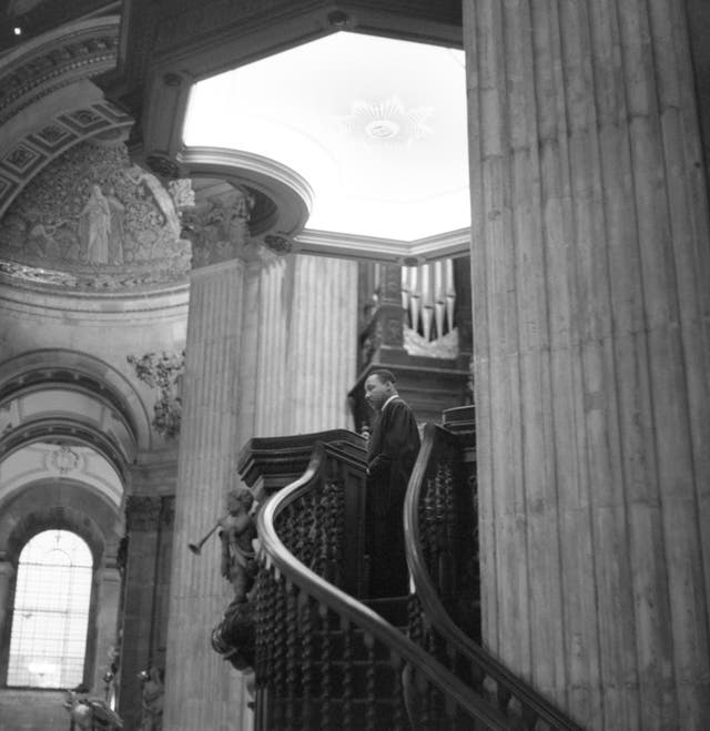 Dr Martin Luther King in the pulpit of St Paul’s Cathedral, after stopping in London en route to Oslo to receive the Nobel Peace Prize (PA)