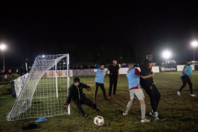 Players participate in the Midnight Ramadan League