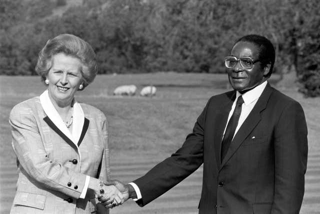 Margaret Thatcher and Robert Mugabe