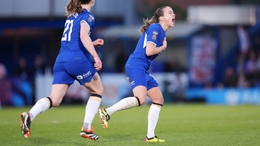 Chelsea’s Guro Reiten celebrates scoring their side’s seventh goal of the game during the Barclays Women’s Super League match at Kingsmeadow, London. Picture date: Sunday May 5, 2024.