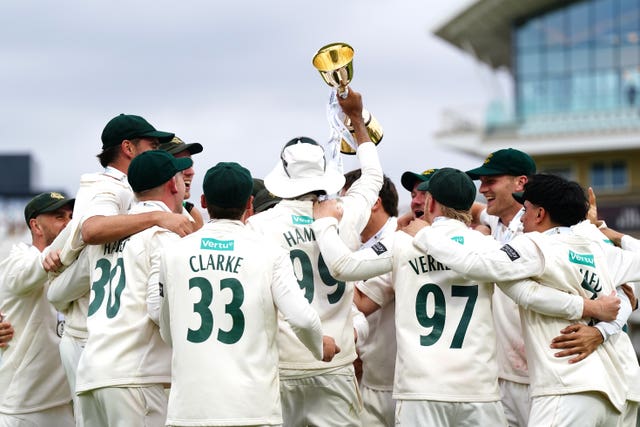 Nottinghamshire players celebrate winning the County Championship