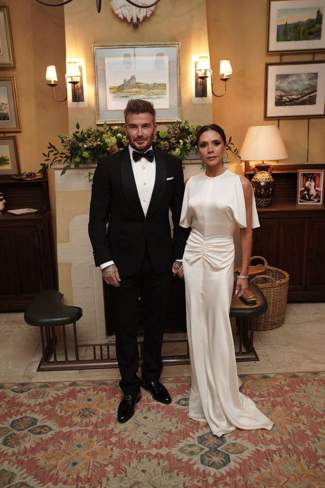 David and Victoria Beckham at the dinner. 