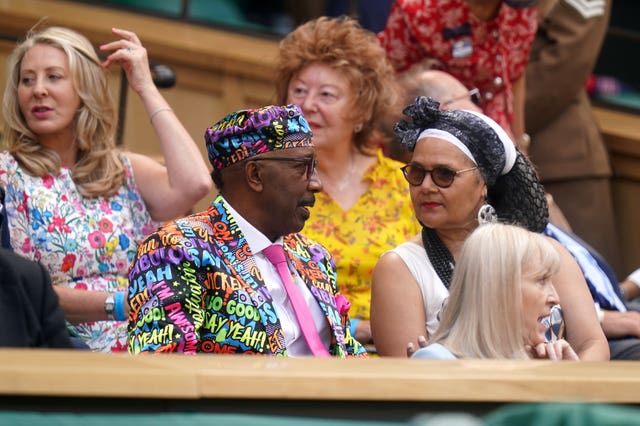 Derrick Evans, who goes by the better-known alter ego Mr Motivator, was in the royal box at Wimbledon