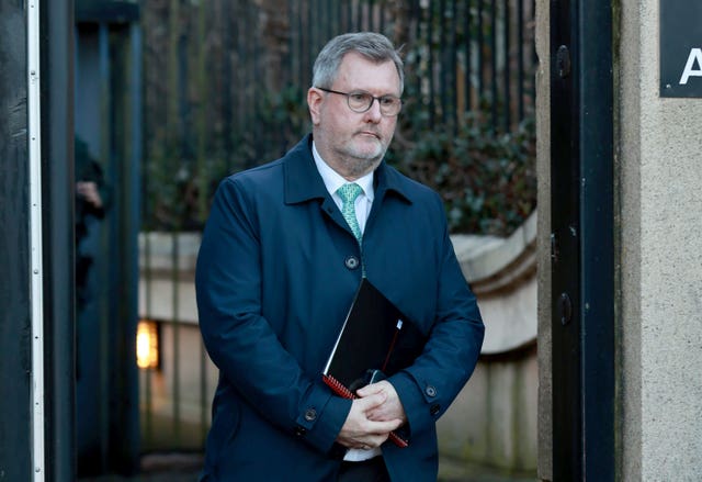 Sir Jeffrey Donaldson outside court