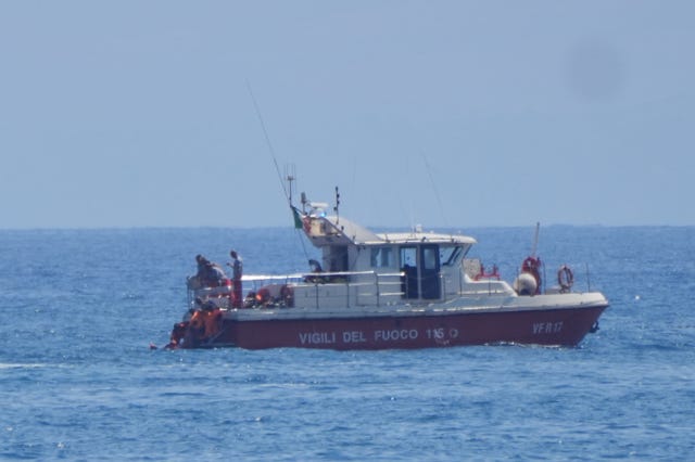 Rescue boat at sea under blue skies