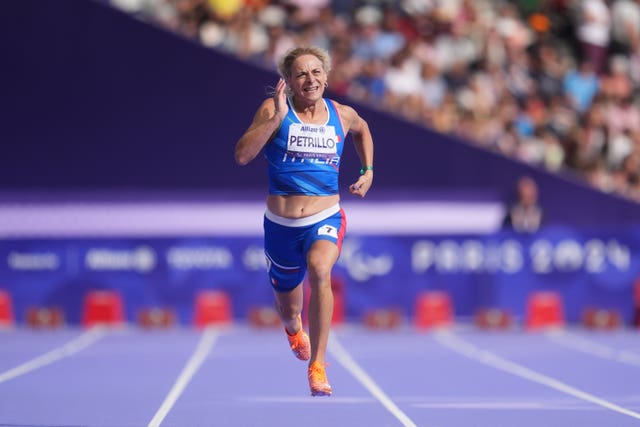 Transgender athlete Valentina Petrillo in 200m action 