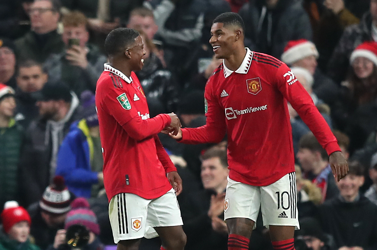 Marcus Rashford scored one and made the other as Manchester United beat Nottingham Forest 2-0 (Isaac Parkin/PA)