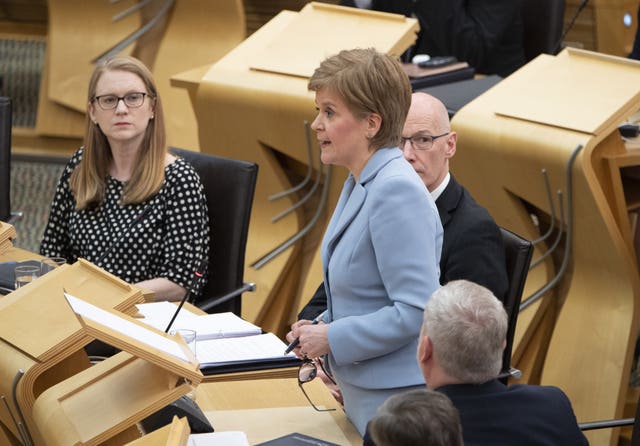 Nicola Sturgeon in Holyrood