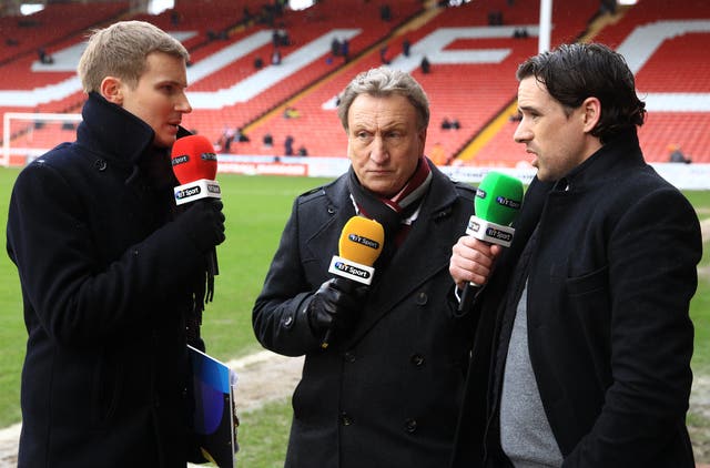 Warnock, centre, currently works as a television pundit for BT Sport 