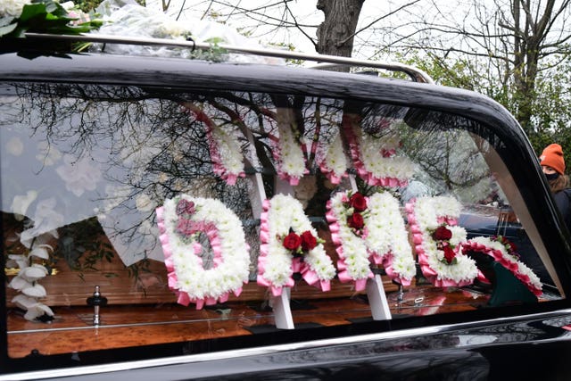 The funeral cortege of Dame Barbara Windsor arrives at Golders Green Crematorium, north London, ahead of a private ceremony