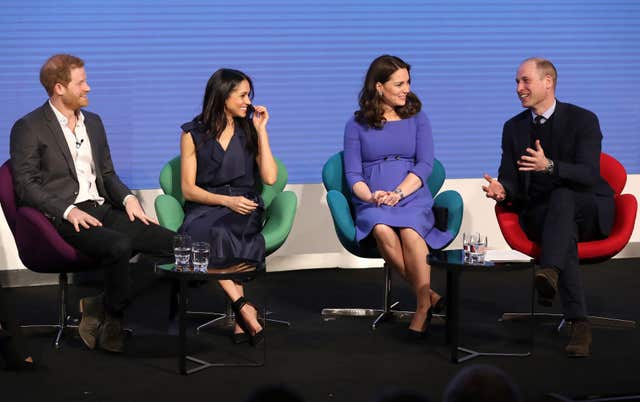 Prince Harry, Meghan Markle and the Duchess and Duke of Cambridge during the first Royal Foundation Forum (Chris Jackson/PA)