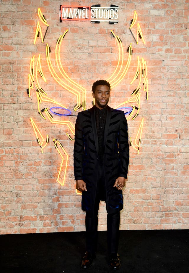 Chadwick Boseman at the Hammersmith Apollo's special entrance (Ian West/PA)
