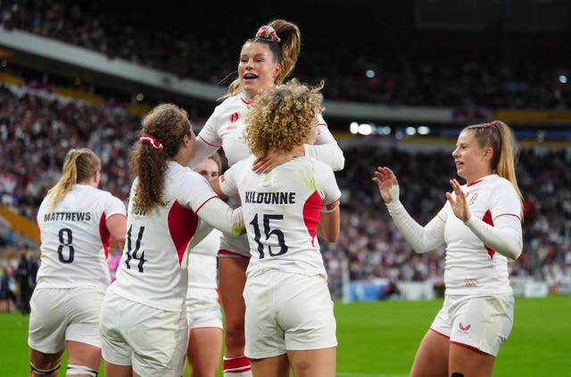 England players celebrate
