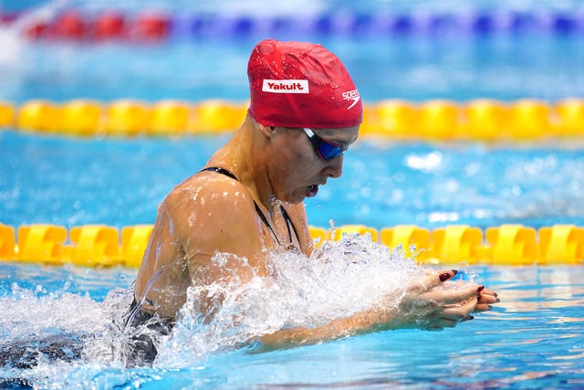 Freya Colbert competing at the British Swimming Championships