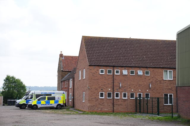 Police at the scene of the summer camp in Stathern, Leicestershire