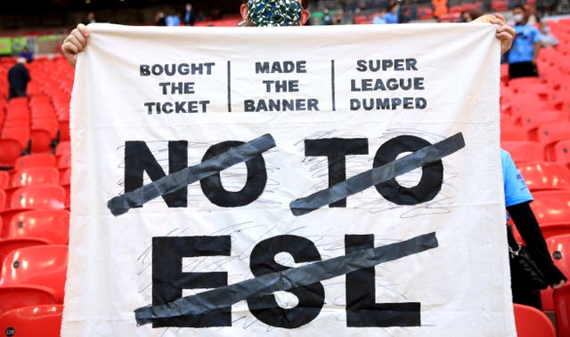Fans in England spoke out against the Super League