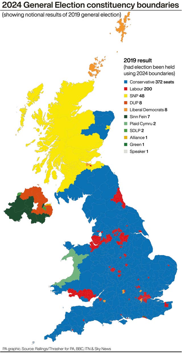 2024 General Election constituency boundaries