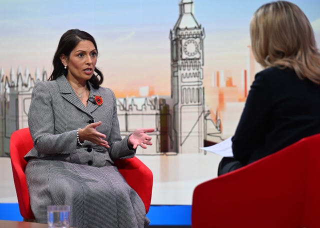 Conservative shadow foreign secretary Dame Priti Patel appeared on Sunday with Laura Kuenssberg