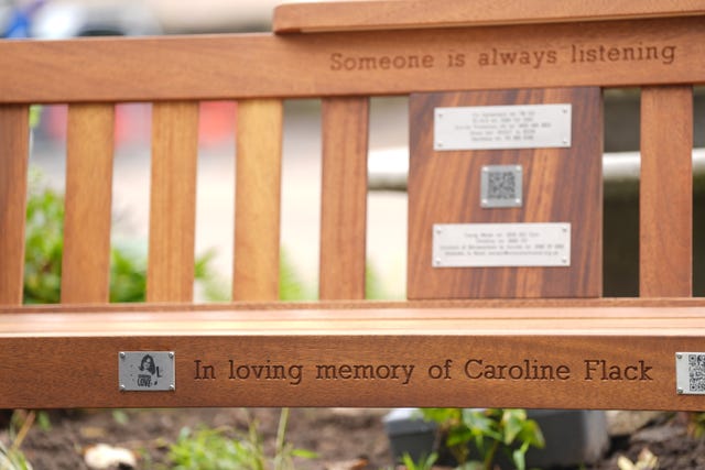 The Caroline Flack memorial bench