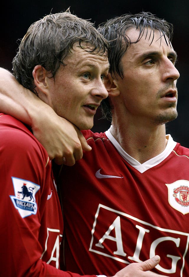 Gary Neville and Ole Gunnar Solskjaer were Manchester United team-mates
