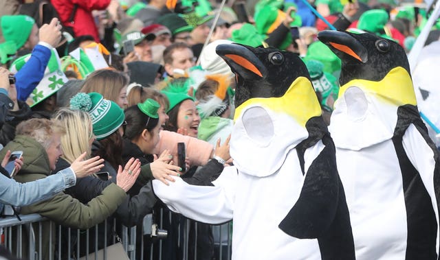 Participants during the St Patrick’s Day Parade in Dublin
