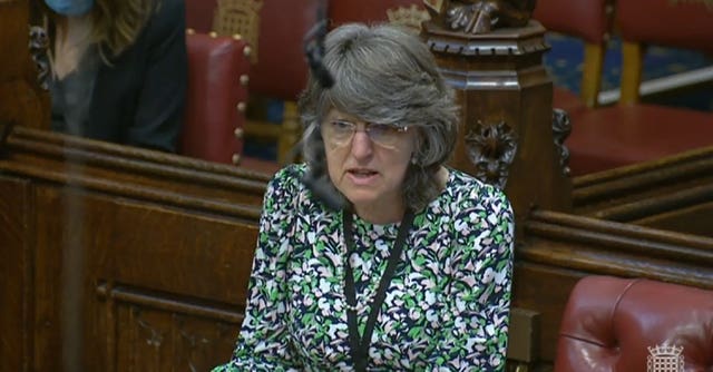 Baroness Finlay stand while speaking in the Lords