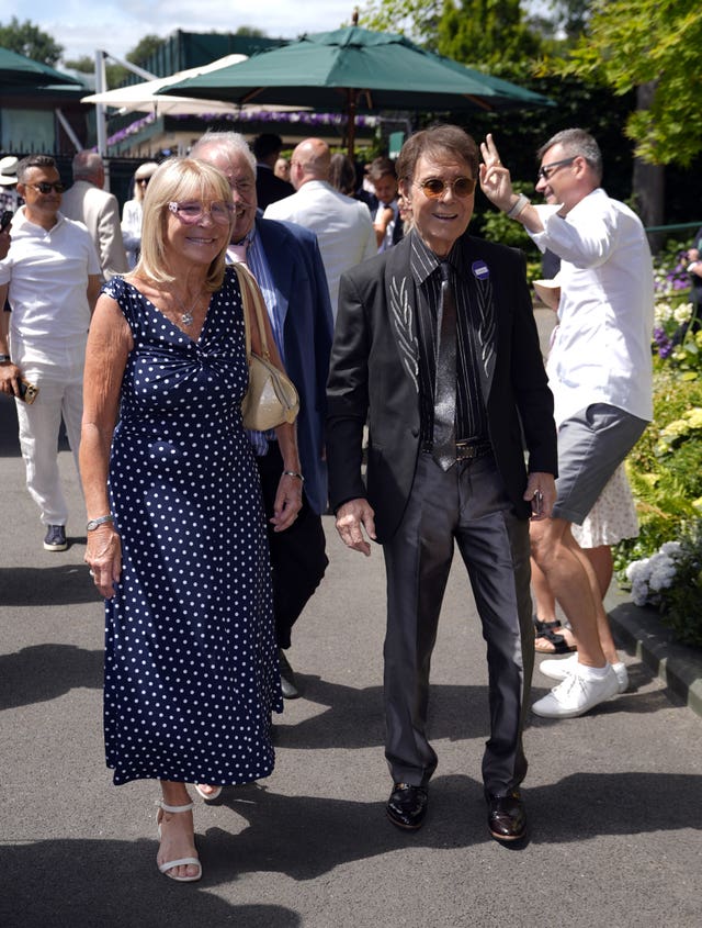 Sir Cliff Richard on day one of Wimbledon